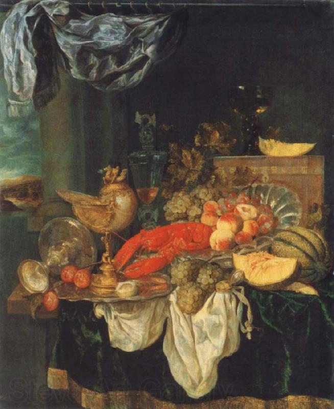 Abraham Hendrickz van Beyeren Coarse style life with lobster